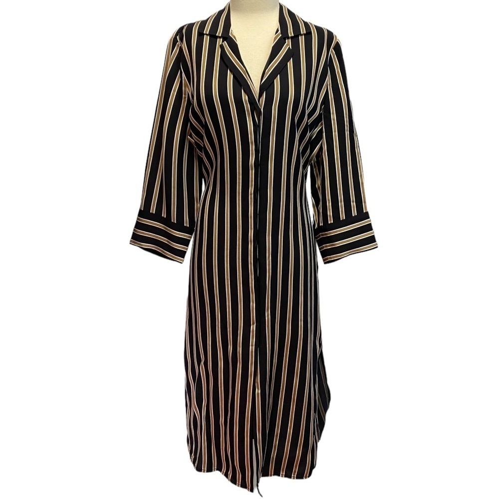 7 For All Mankind Striped Shirt Dress - Picture 3 of 16
